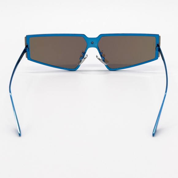 NEW BALENCIAGA BB0192S 003 BLUE GEOMETRIC WOMEN SUNGLASSES BALENCIAGA - Picture 9 of 11